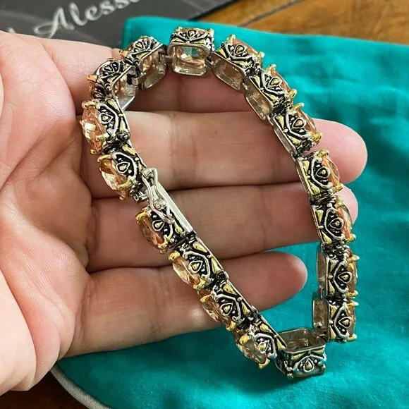 Silver and Citrine Gorgeous Heavy Tennis Bracelet - Picture 5 of 5